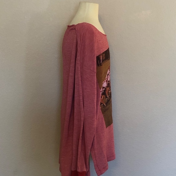 Football Print - Red Long-Sleeved Top ((Medium)) - Picture 2 of 5